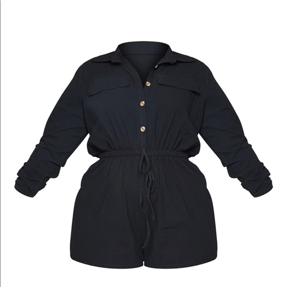 Pretty Little Thing Black Romper, US 14 - Picture 1 of 11